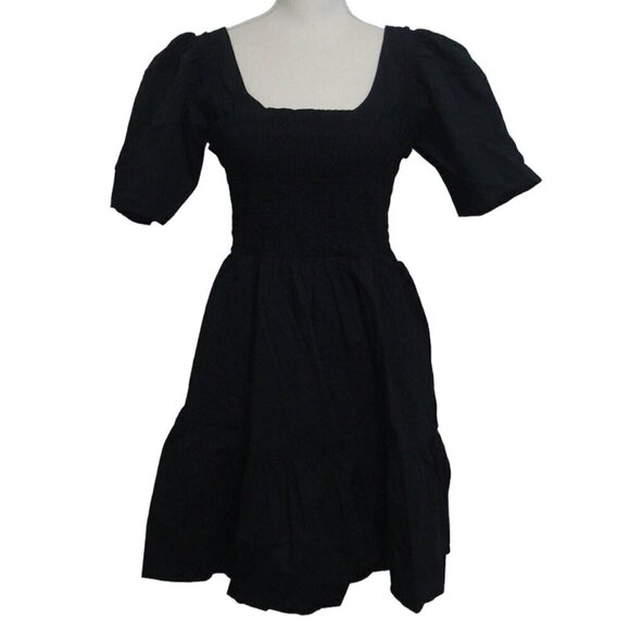 GAP Cottage Core Dress Women's Size Medium Puff Sleeve Smocking Stretchy Short - Picture 10 of 11